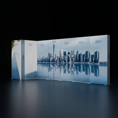 20ft Backlit SEGO Lightbox Wall with 9 Panels