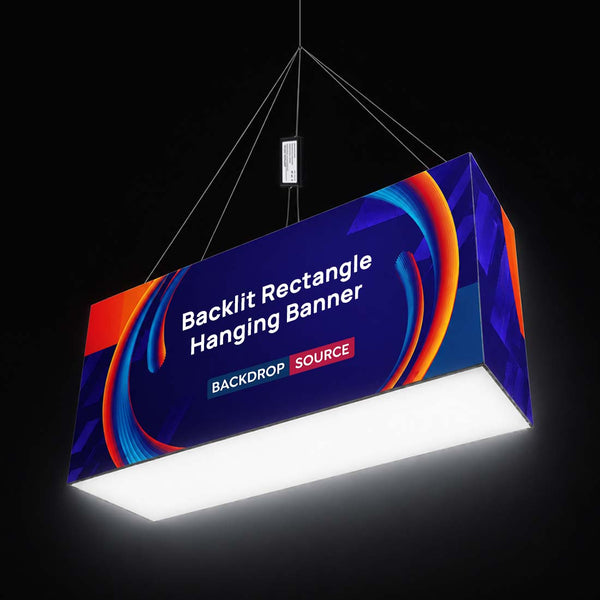 Banner colgante rectangular retroiluminado