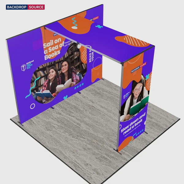 Exhibidor modular de luz SEG de 10 pies para ferias comerciales - Modelo 1