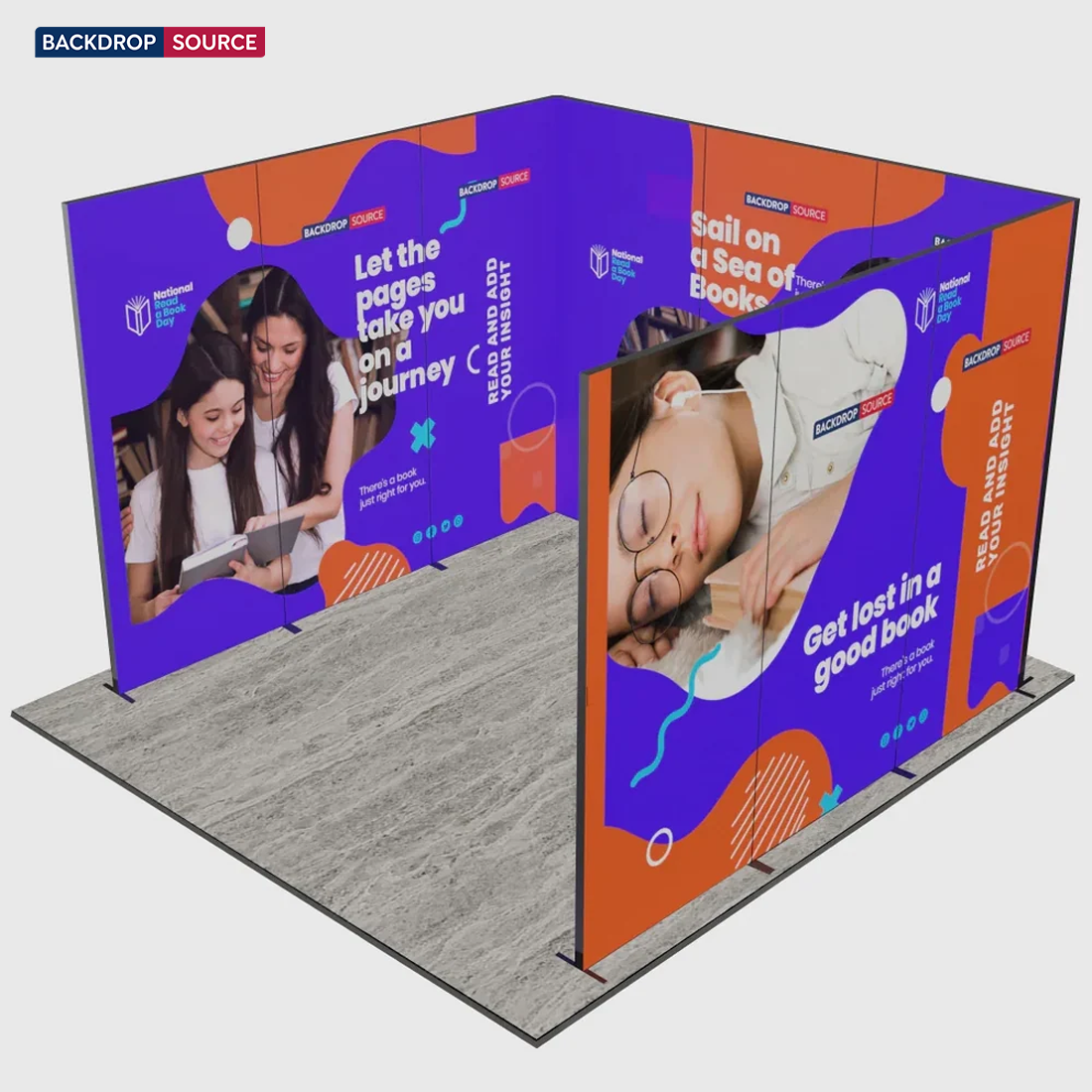 Exhibidor modular de luz SEG de 10 pies para ferias comerciales - Modelo 1