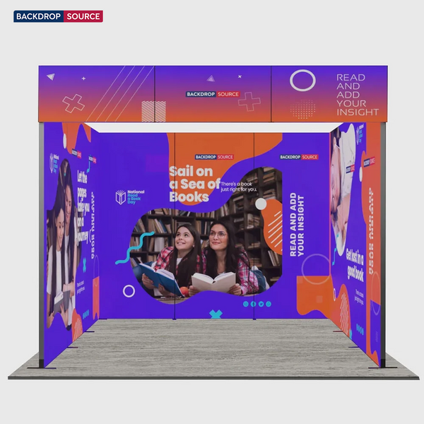 Exhibidor modular de luz SEG de 10 pies para ferias comerciales - Modelo 1