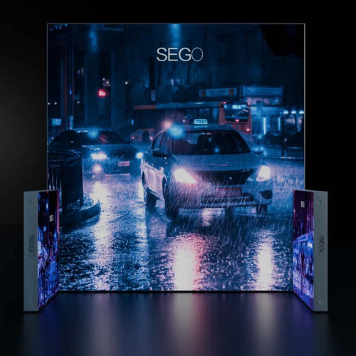 10x10 Backlit SEGO Three-Wall Booth Kit with 2 Sidewalls