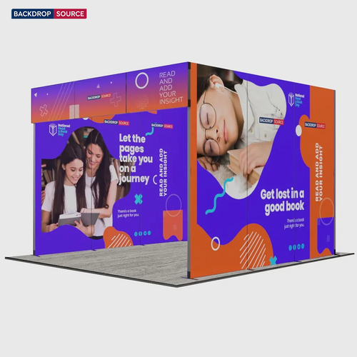 10ft Folding SEG Straight Backwall Display