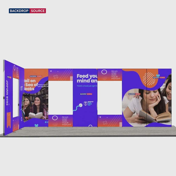 Exhibidor modular de luz SEG de 10 pies para ferias comerciales - Modelo 1