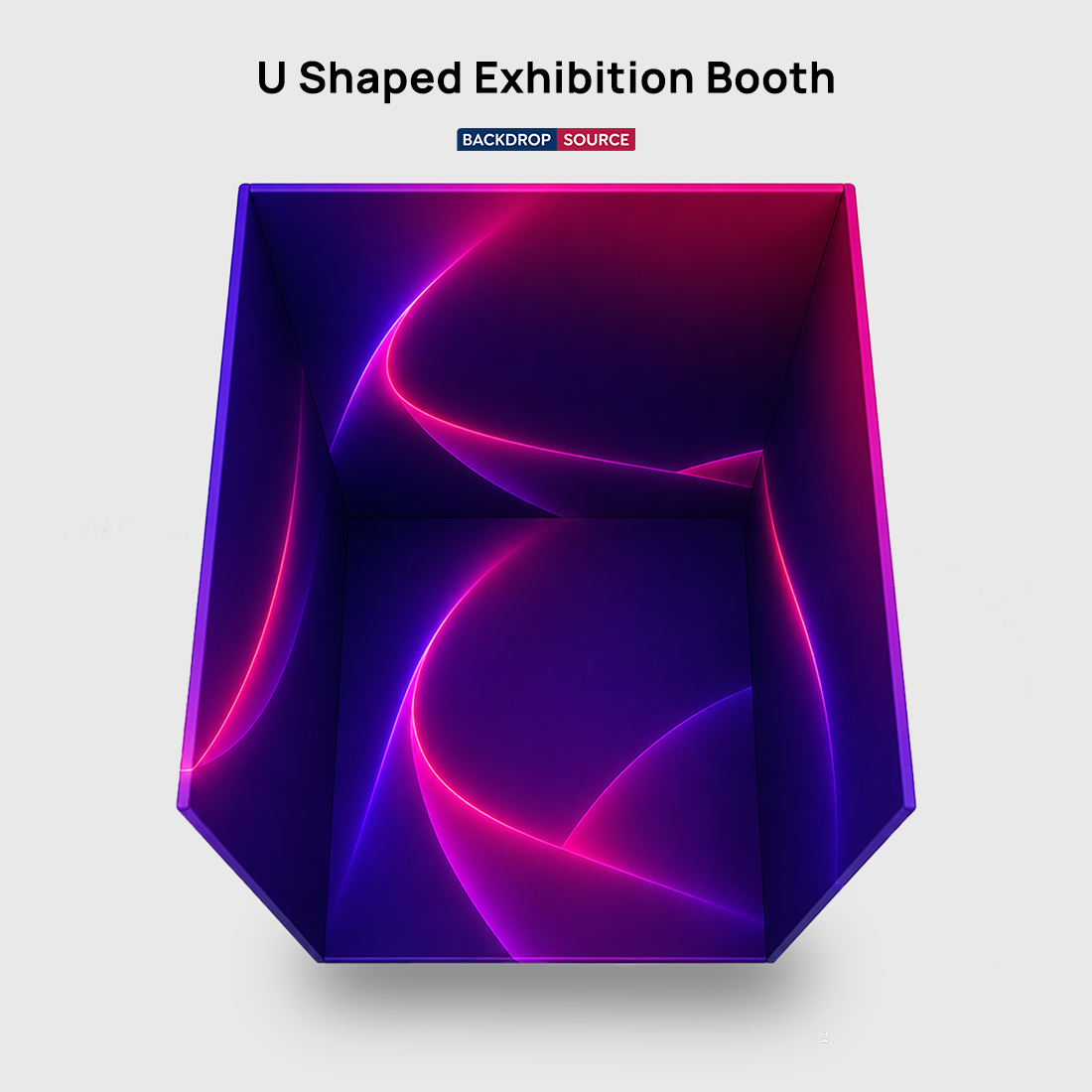 Stand de exposición en forma de U con impresión personalizada (cubre 3 paredes/lados)