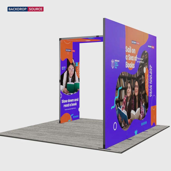 Exhibidor modular de luz SEG de 10 pies para ferias comerciales - Modelo 1