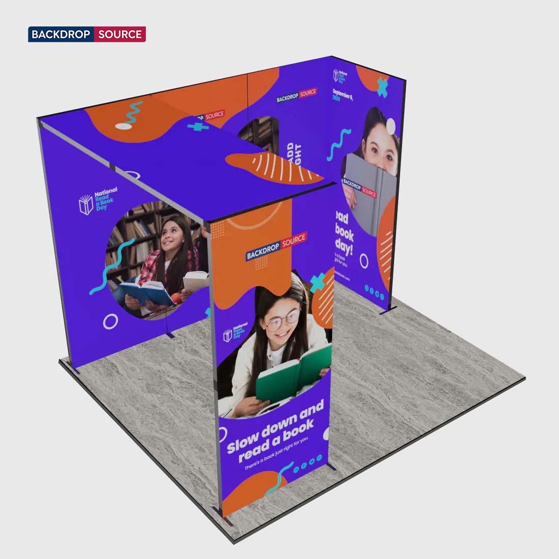 Exhibidor modular de luz SEG de 10 pies para ferias comerciales - Modelo 1