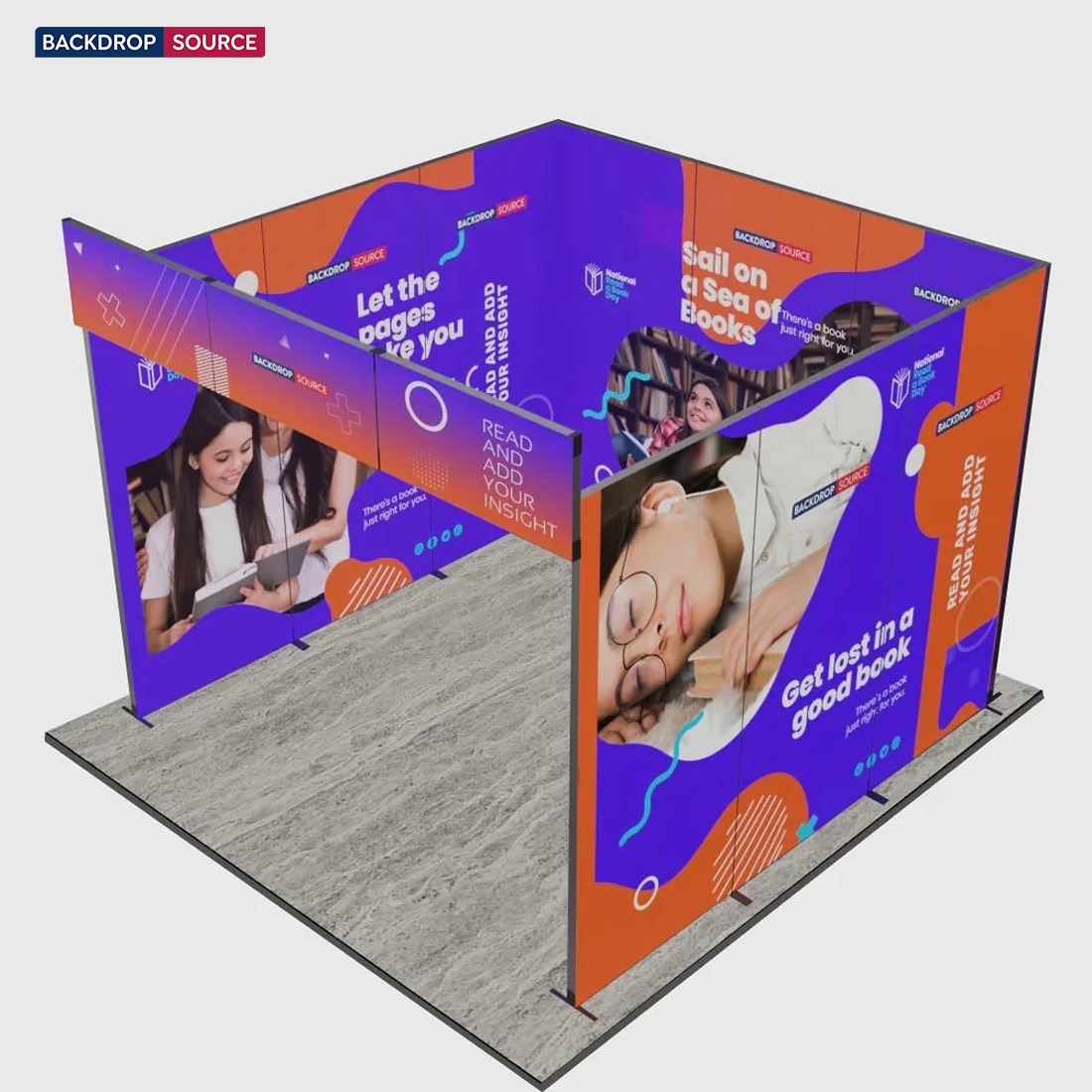 Exhibidor modular de luz SEG de 10 pies para ferias comerciales - Modelo 1