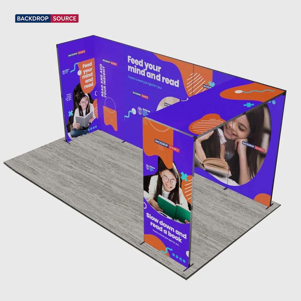 20ft Folding SEG Booth Kit with Arch & Corner Sidewall