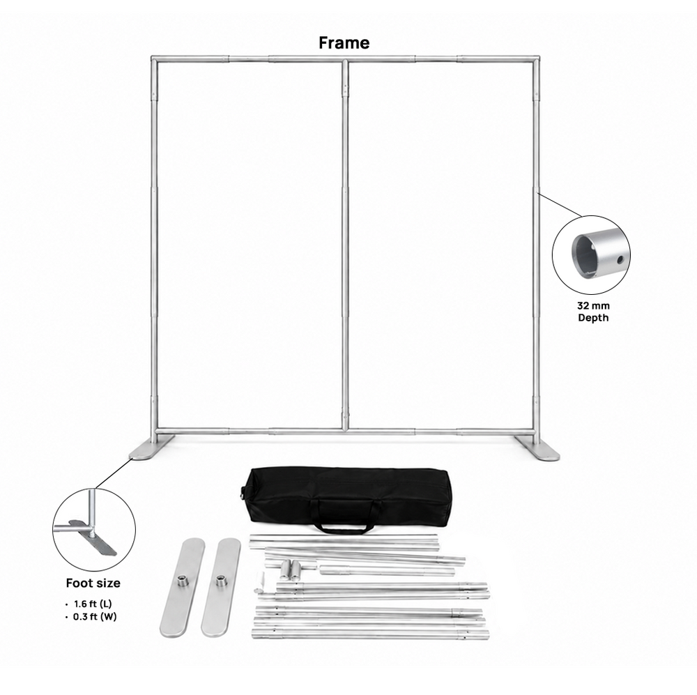 Portable Straight Fabric Media Wall – Square Corners