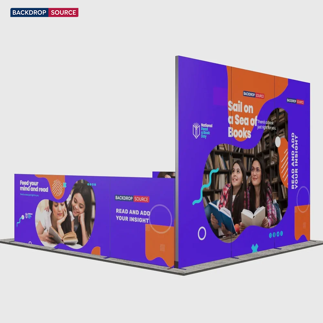 Exhibidor modular de luz SEG de 10 pies para ferias comerciales - Modelo 1