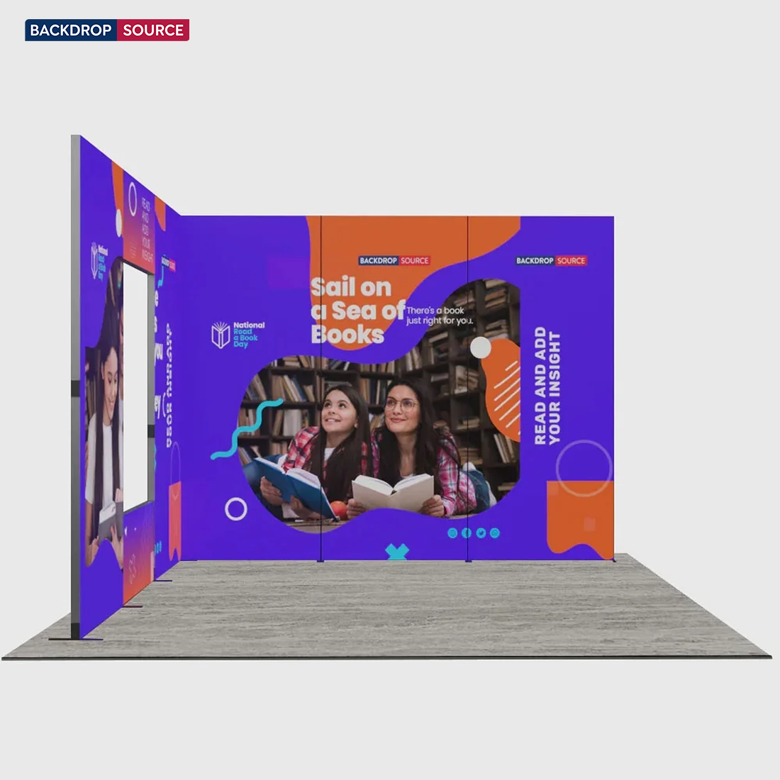 Exhibidor modular de luz SEG de 10 pies para ferias comerciales - Modelo 1