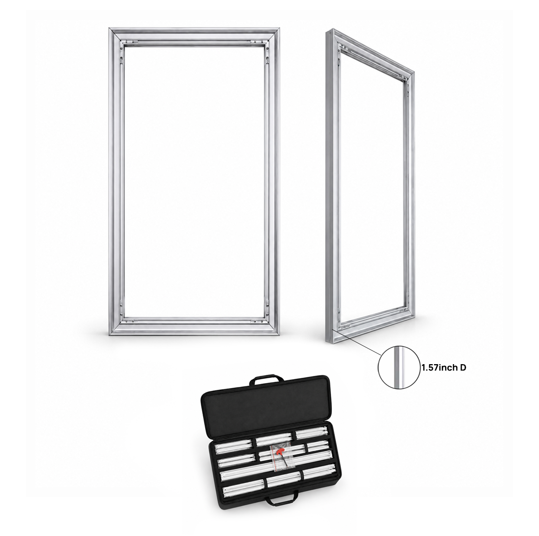 Wall-Mounted SEG Fabric display - 1.57" Depth