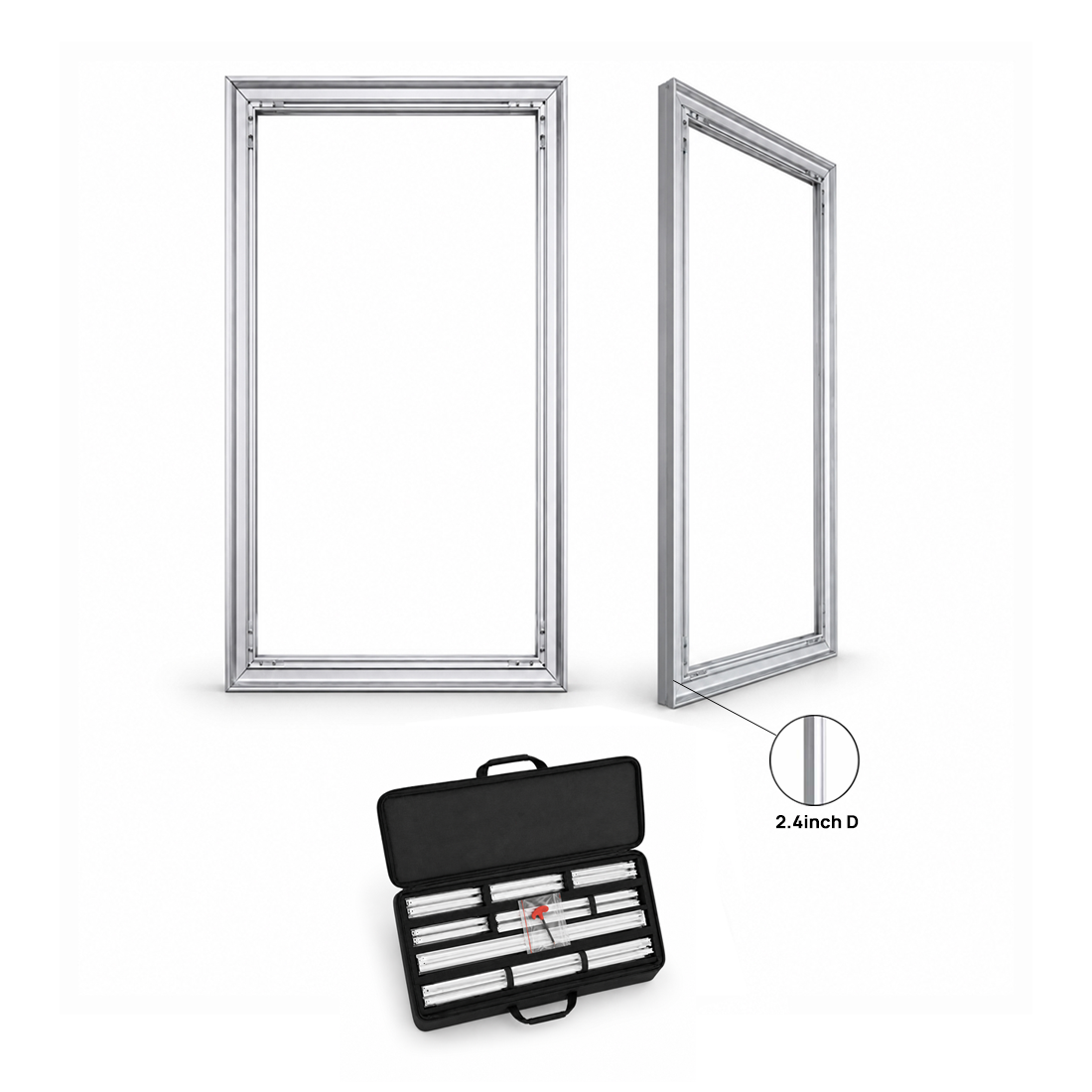 Wall-Mounted SEG Fabric display - 2.4" Depth