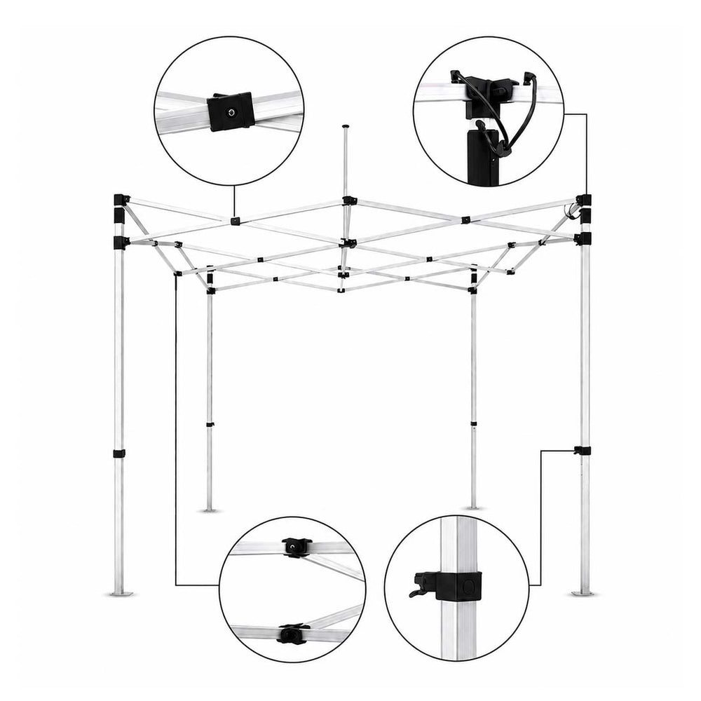 Frame connector and leg lock details