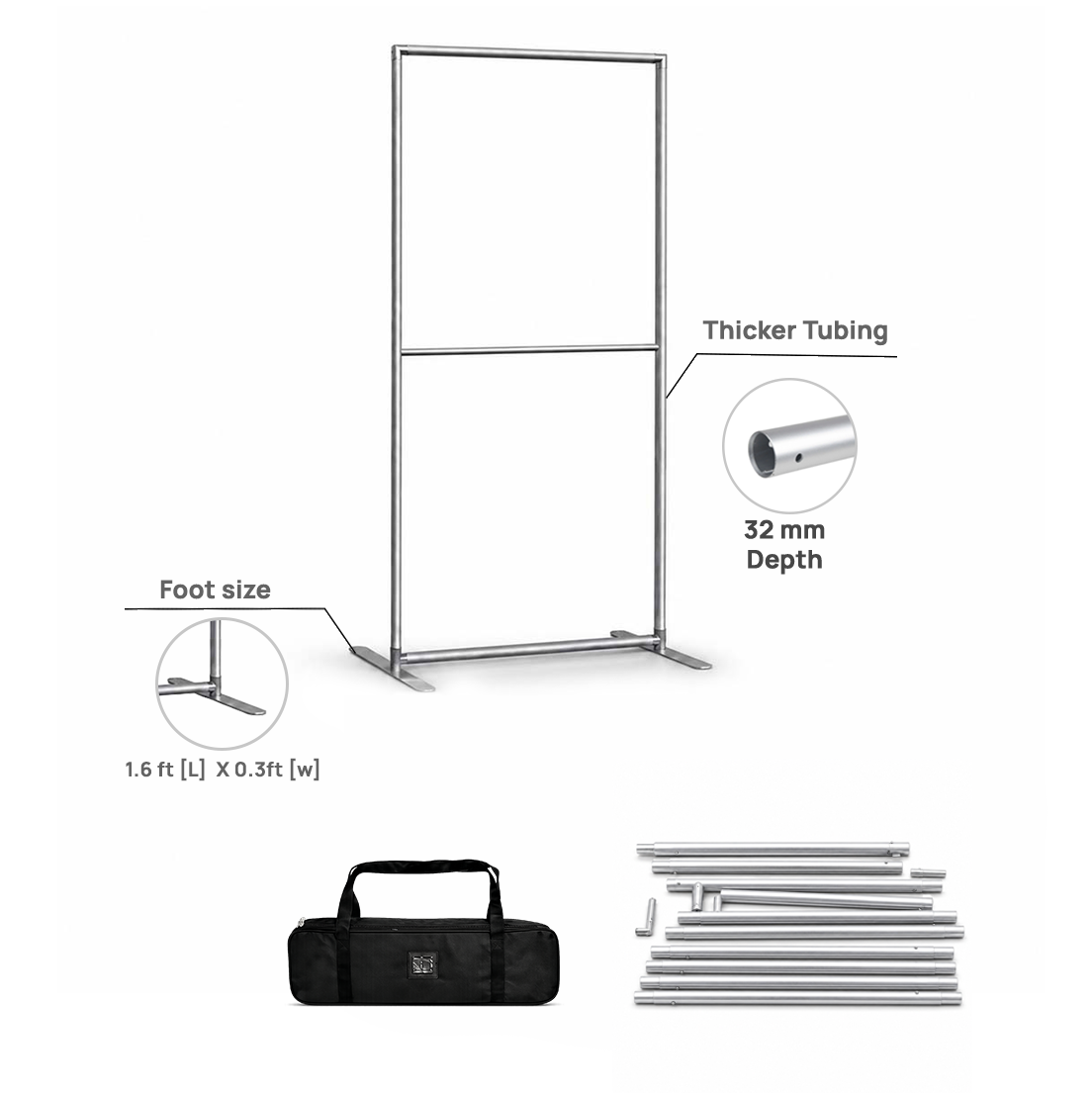 Portable Straight-Corner Fabric Exhibit Display
