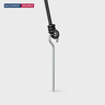 Rope and steel ground spike anchor kit for outdoor display stability