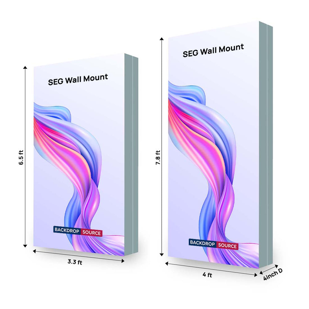 Wall-Mounted SEG Fabric display - 4" Depth
