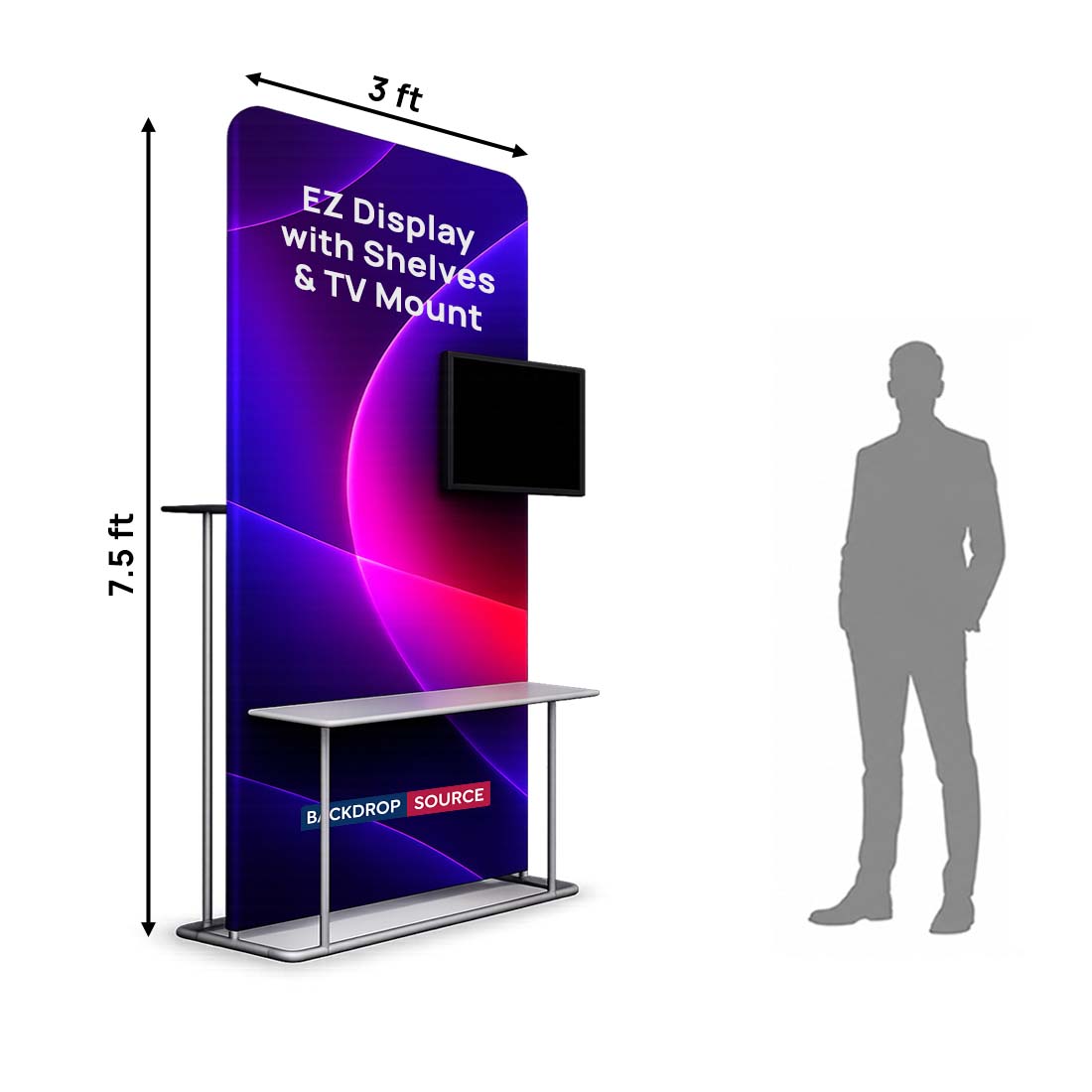 EZ Display Stand with Shelves & TV Mount