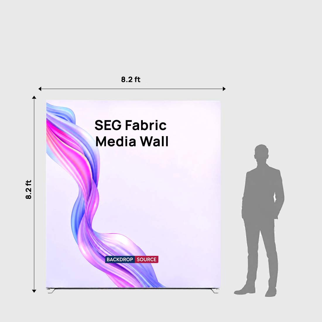 Pared multimedia de tela SEG: 7,9 pies x 8,2 pies