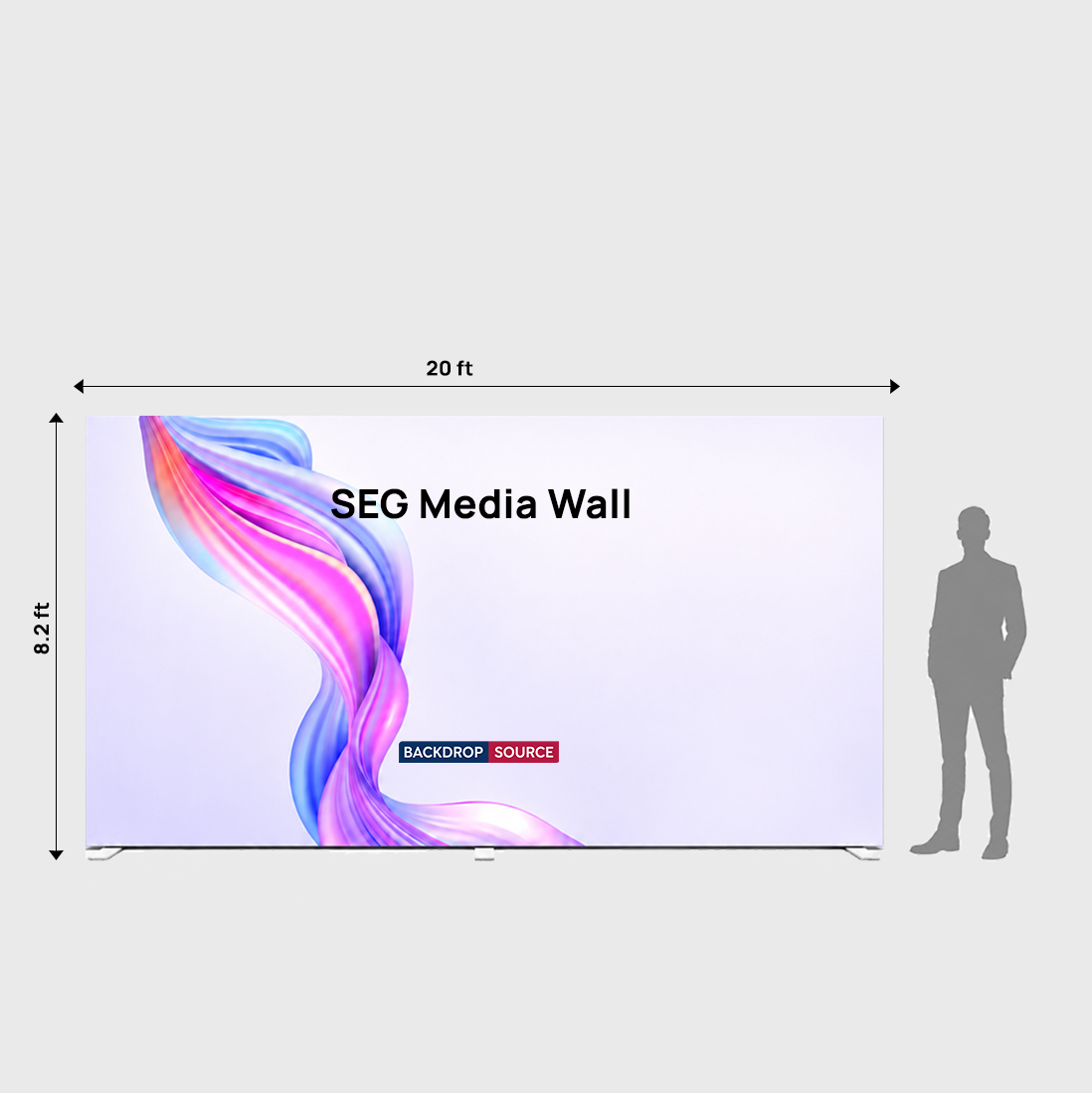 Pared multimedia de tela SEG de 20 pies