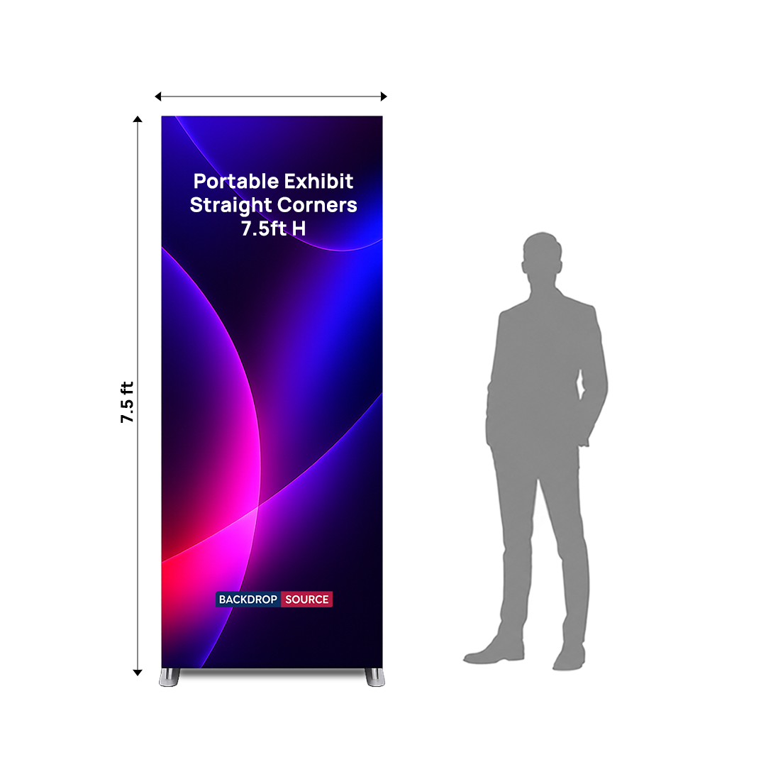 Portable Straight-Corner Fabric Exhibit Display