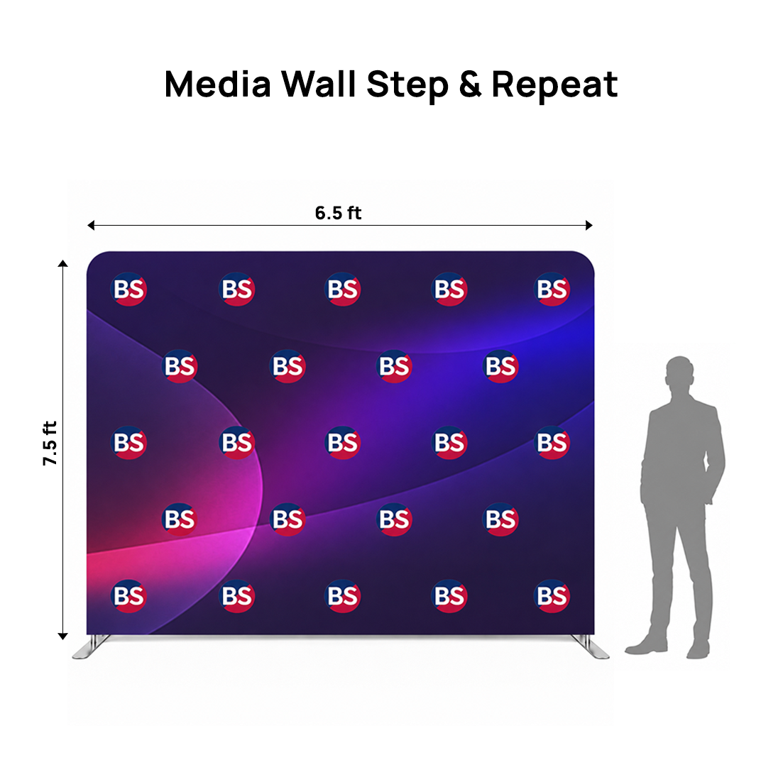 Fondo de pared multimedia con tela de tensión recta