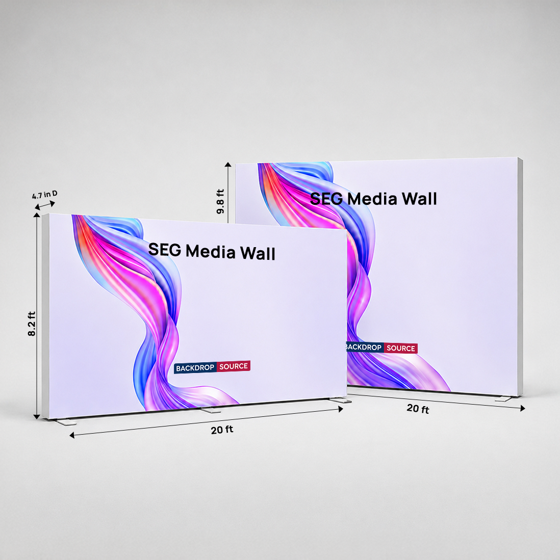 Pared multimedia de tela SEG de 20 pies