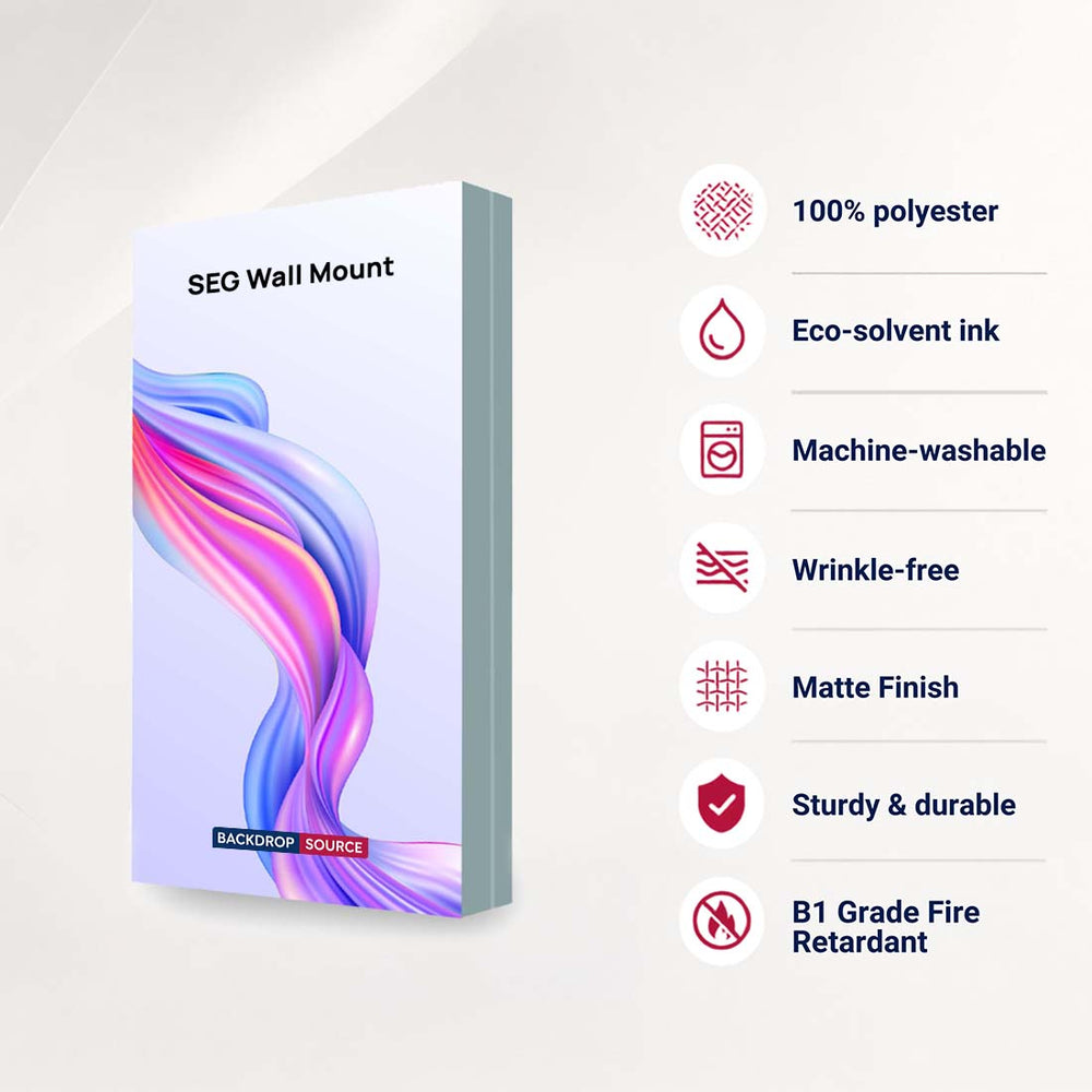 Wall-Mounted SEG Fabric display - 4" Depth