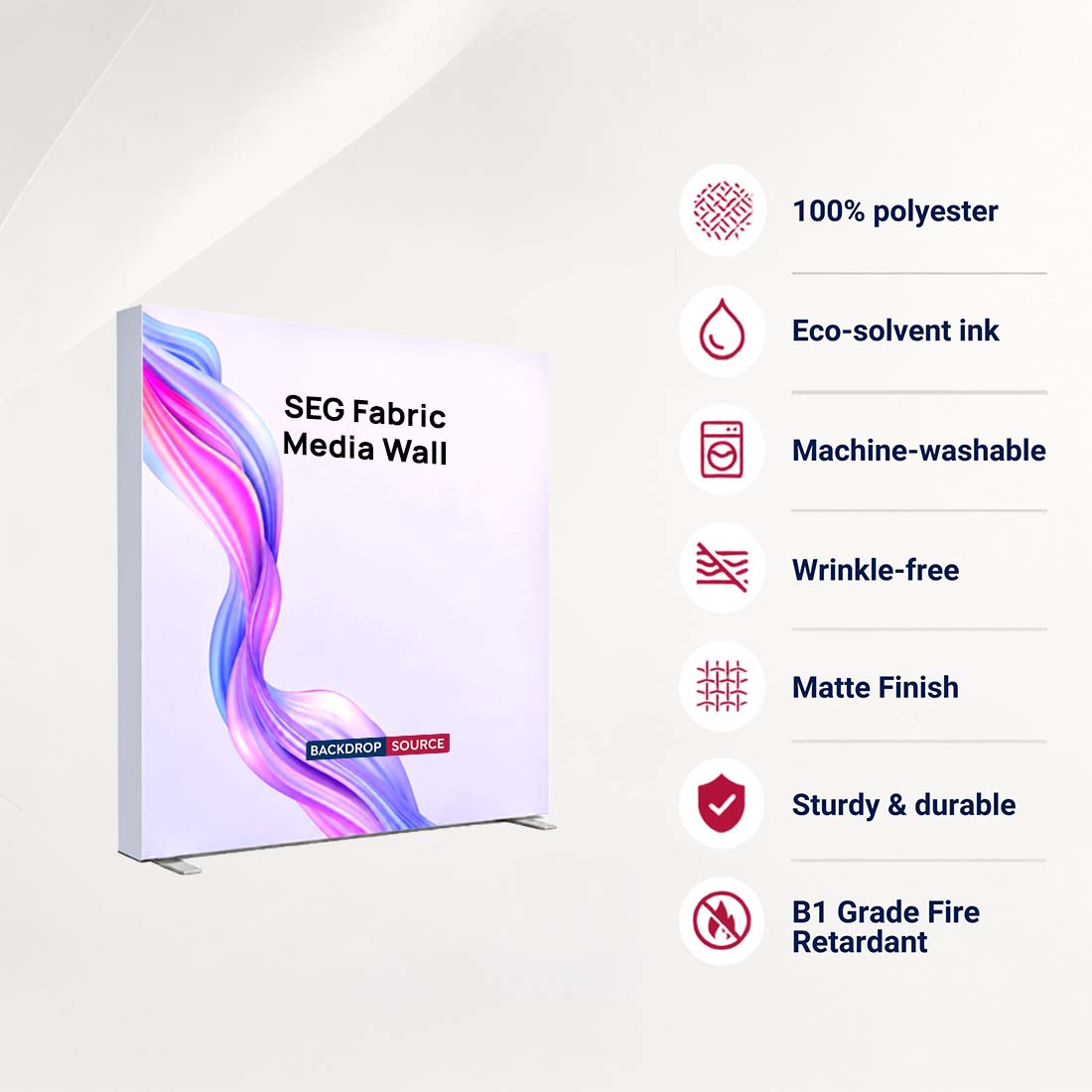 Pared multimedia de tela SEG: 7,9 pies x 8,2 pies
