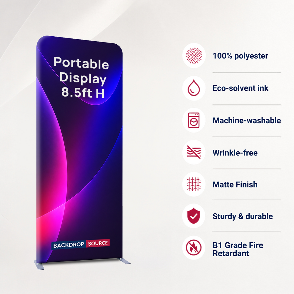 Portable 8.5ft High Fabric Exhibit Display