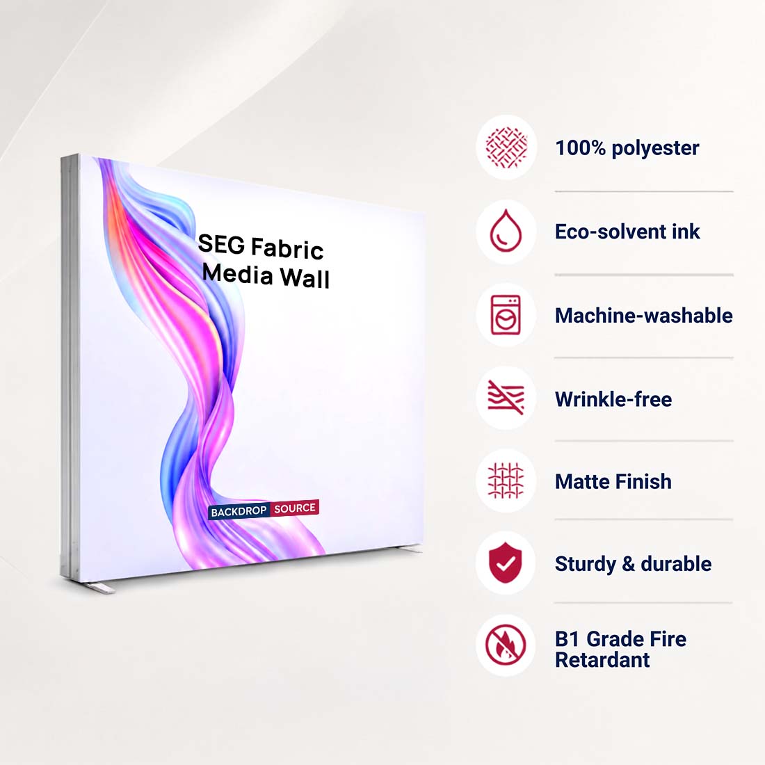Pared multimedia de tela SEG - 9,8 pies