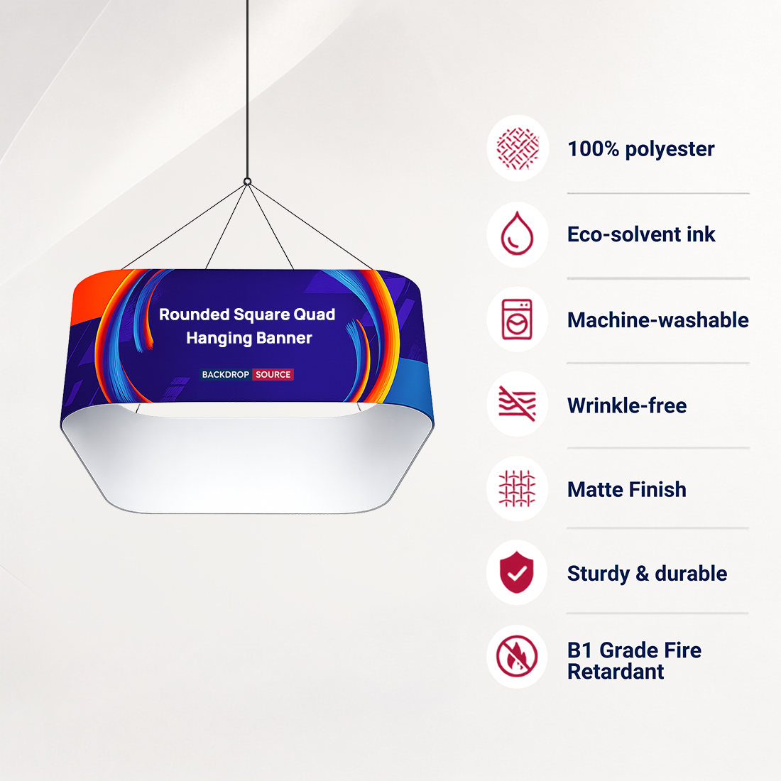 Rounded Square Quad Hanging Banner
