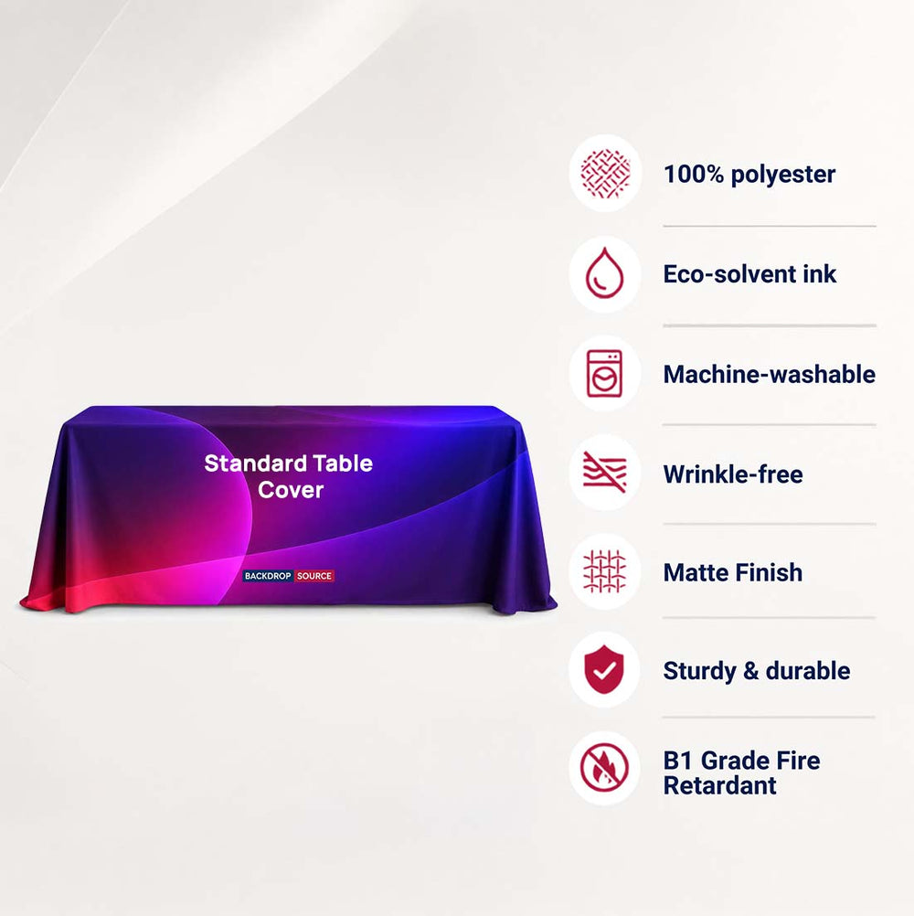 Custom School Table Cover with Logo – Standard 3-Sided