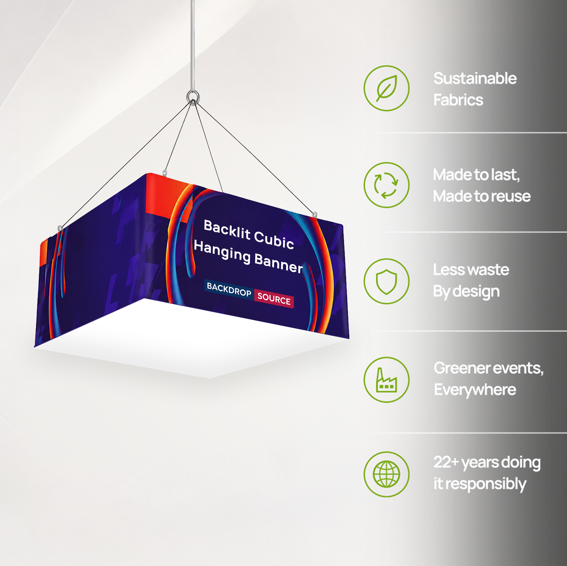 Backlit Cubic Fabric Hanging Banner