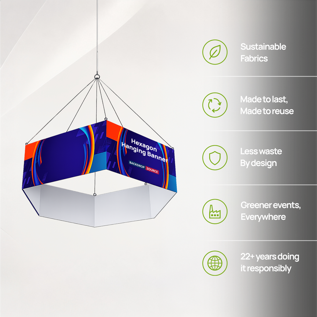 Sky Tube Hexagon Hanging Banner