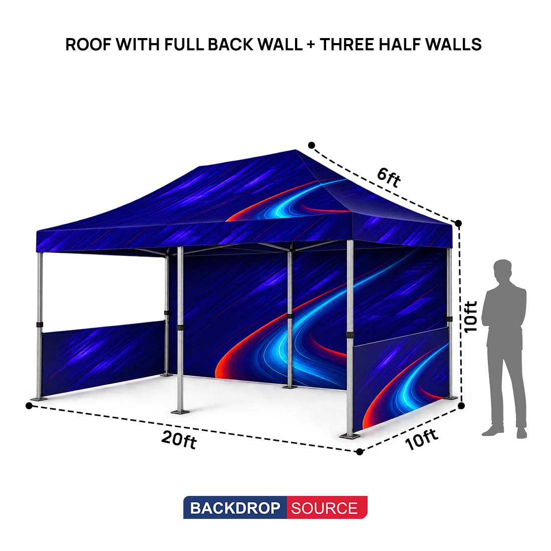 Heavy Duty Fabric Canopy Tent – 20ft x 10ft