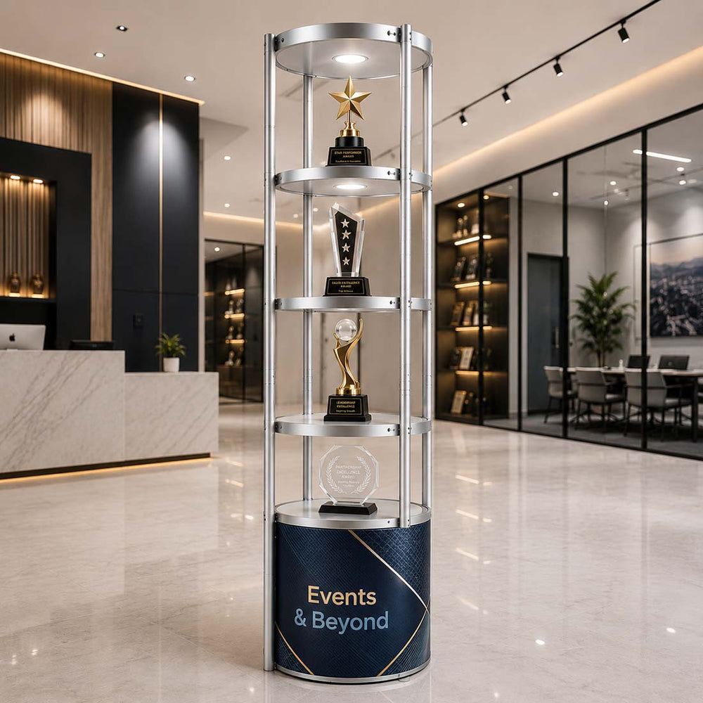 Trade Show Display Showcase with 5-Layer Shelves – Backdropsource
