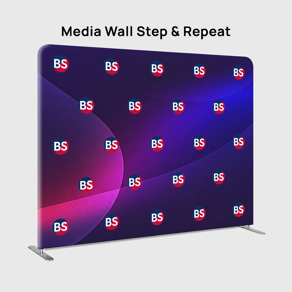 Fondo de pared multimedia con tela de tensión recta