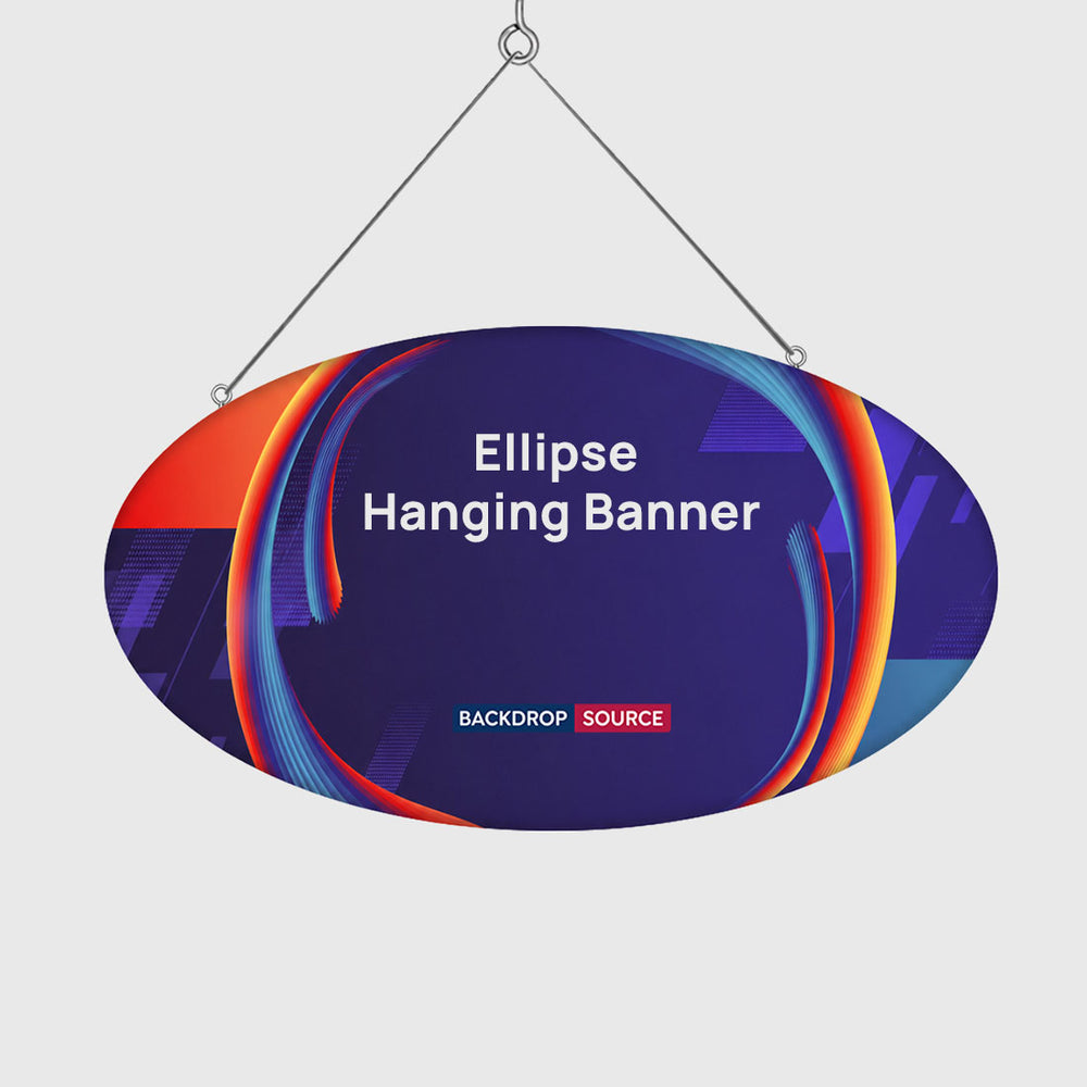 Banner colgante de elipse de tubo de cielo