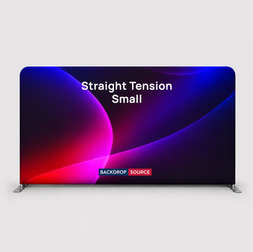 Fondo de pared multimedia con tela tensada recta de 10' de ancho x 3' de alto