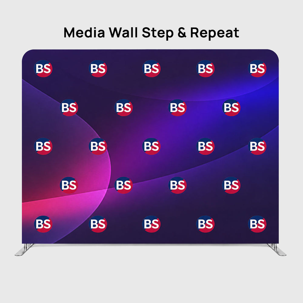 Fondo de pared multimedia con tela de tensión recta