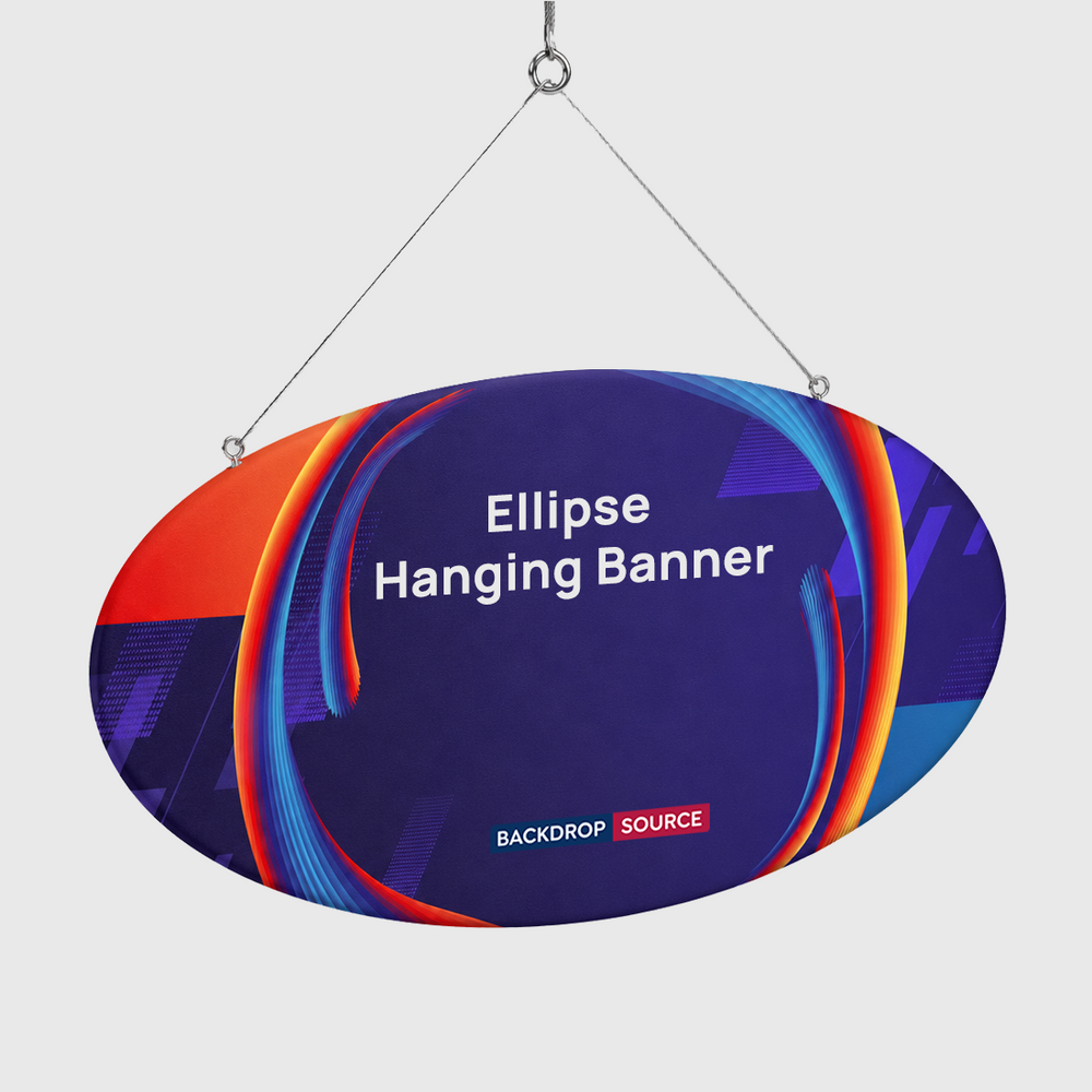 Banner colgante de elipse de tubo de cielo
