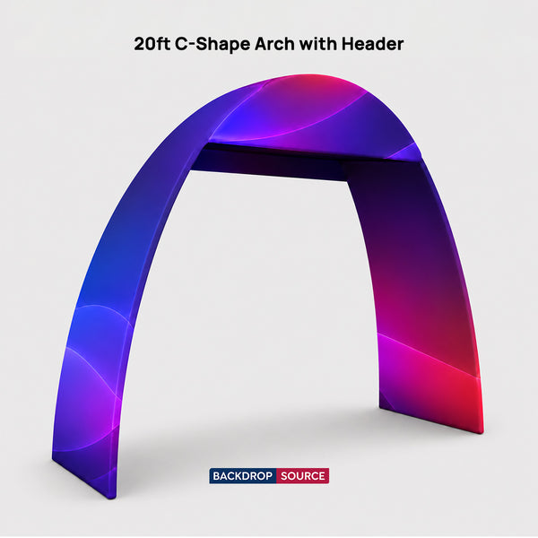 20ft C-Shaped Tension Fabric Arch with Header