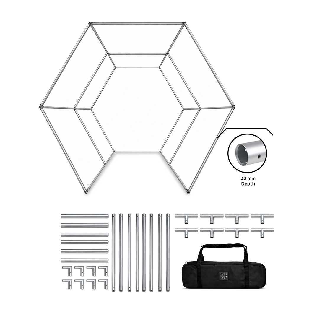 Recinto de stand de Vogue hexagonal