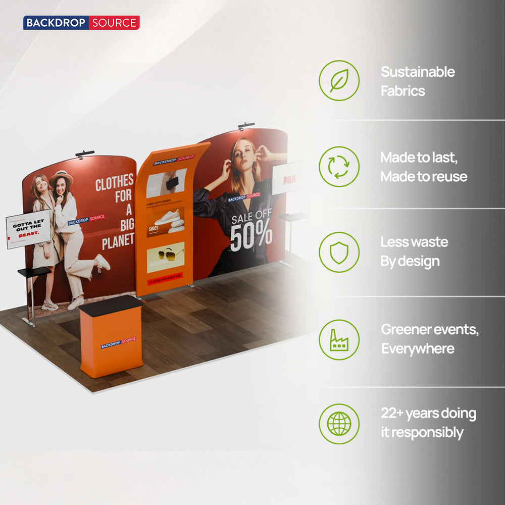 Portable Exhibit Display 20ft x 10ft - Model 9