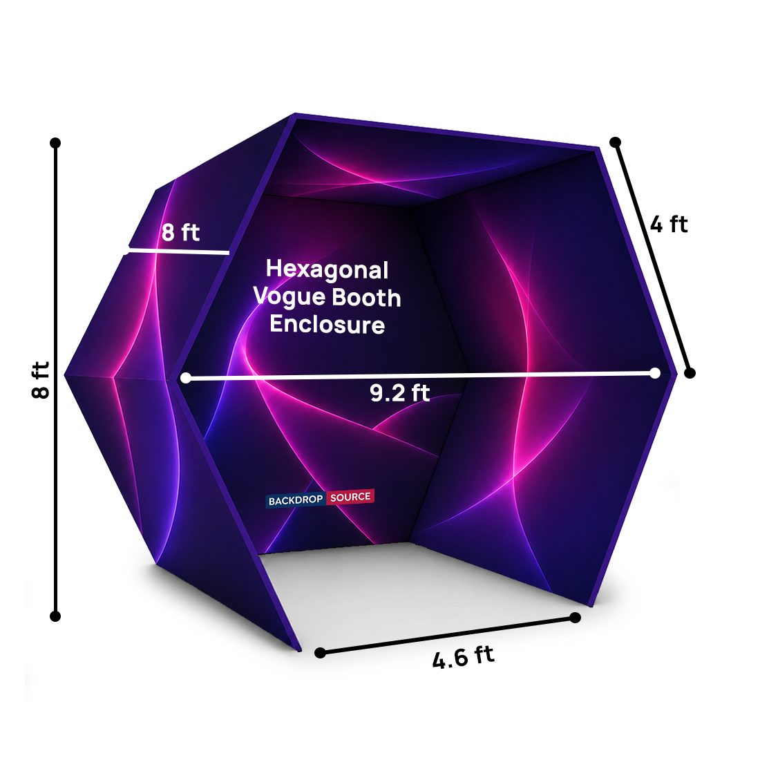 Recinto de stand de Vogue hexagonal