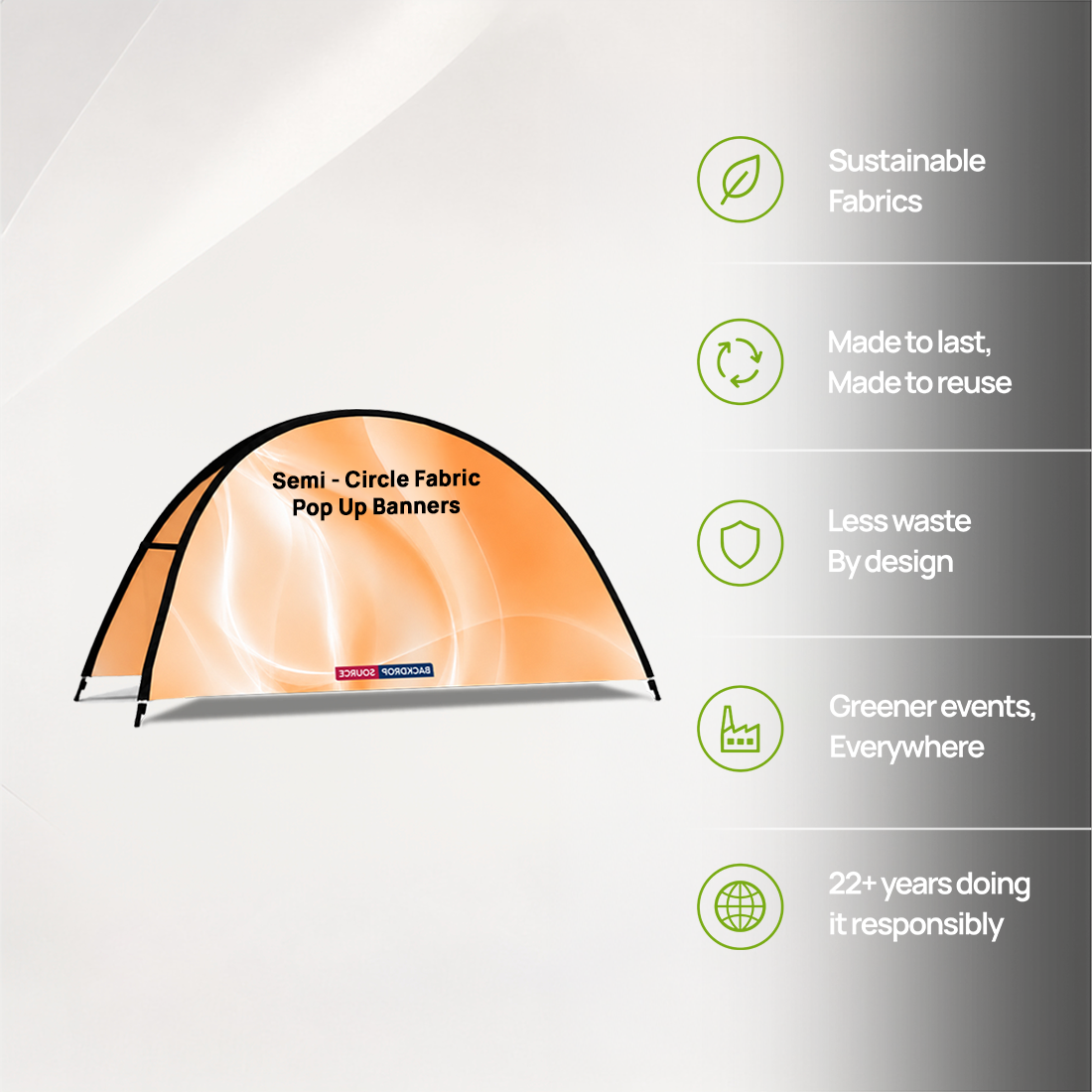 Semi-Circle Fabric Pop Up Banners  (Double Side Printed)