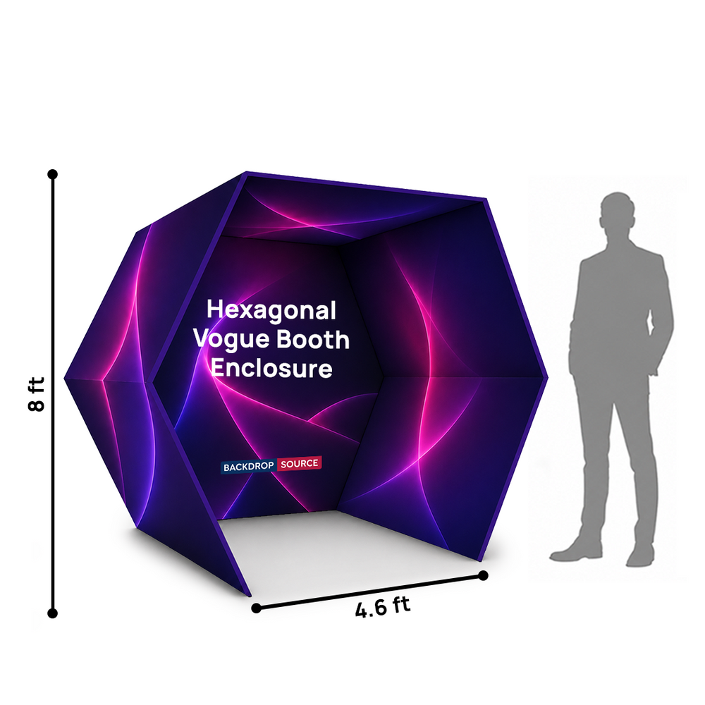 Hexagonal Fabric Vogue Booth Enclosure