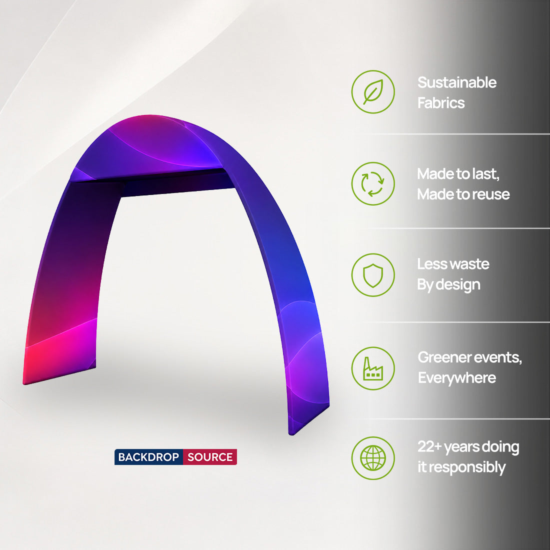 Arco de tela tensada en forma de C - 20 pies